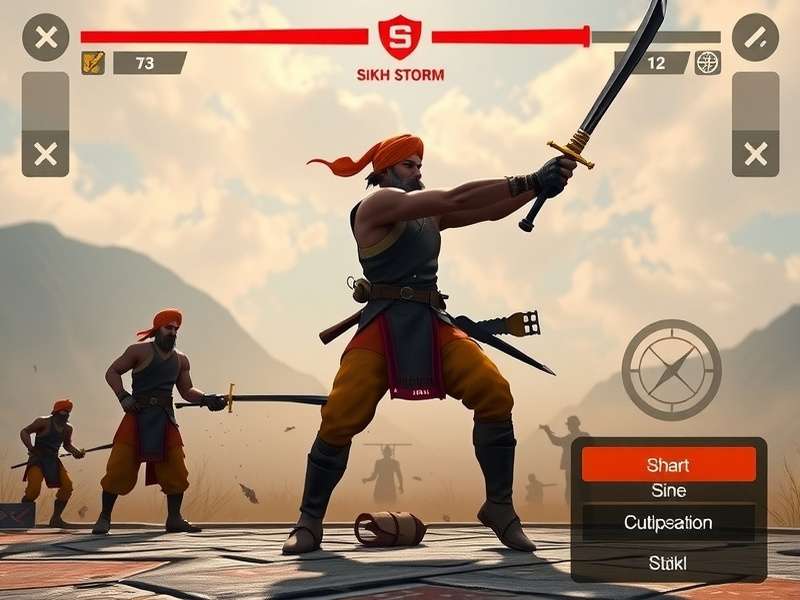 Sikh Storm gameplay screenshot showing warrior combat